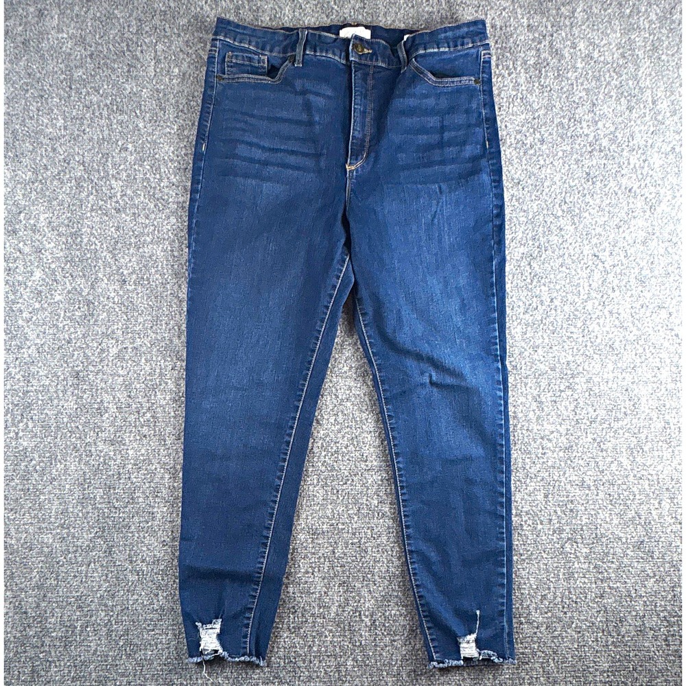 Sofia Jeans by Sofia Vergara Rosa Curvy Ankle Distressed Hem Jeans - Size 16